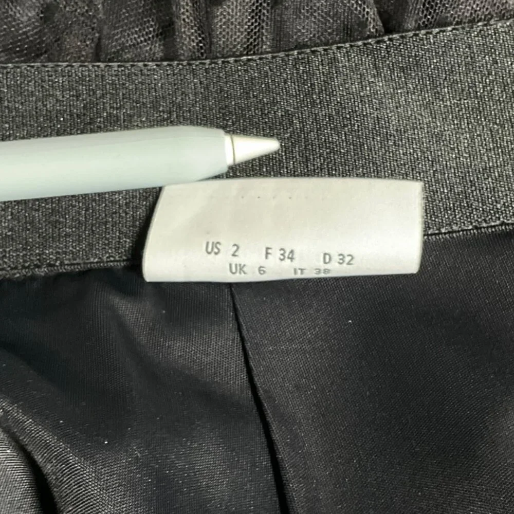 Akris Punto Tulle Maxi Skirt Black Size 2 Lined Polka Dot Sheer - Picture 9 of 11